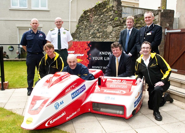 Dave Molyneux lends a hand to the 2013 TT road safety campaign launch